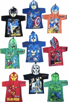 Remera de algodón con máscara IRON MAN y estampa de Personajes. T4 al 14. en internet