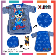 Remeras de algodón con CAPA estampa Patrulla Canina - Paw Patrol - Chase - Marshall - tienda online