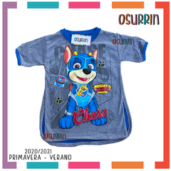 Imagen de Remeras de algodón con CAPA estampa Patrulla Canina - Paw Patrol - Chase - Marshall