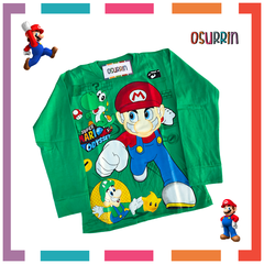 Imagen de Remera algodón manga larga estampa clásica de personajes: Mario Bros