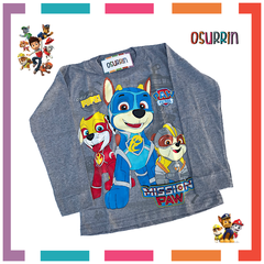 Remera algodón manga larga estampa clásica de personajes: Paw Patrol / Patrulla Canina / Chase / Marshall / en internet