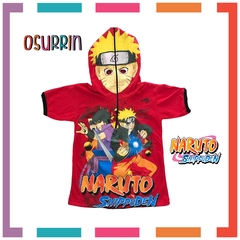 Remera de algodón con máscara NARUTO y estampa de Personajes. T4 al 14. en internet