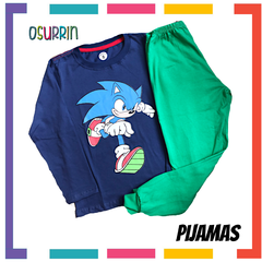 ¡PROMO! Pijama SONIC 100% algodón peinado premium. T4 al 14. en internet