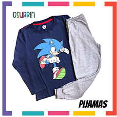 ¡PROMO! Pijama SONIC 100% algodón peinado premium. T4 al 14. - OSURRIN