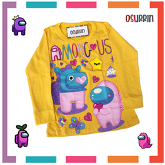 Remera algodón manga larga estampa clásica de personajes: Among Us - OSURRIN