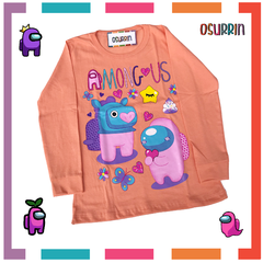 Imagen de Remera algodón manga larga estampa clásica de personajes: Among Us