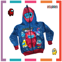 CAMPERA DOBLE FRISA CAPUCHA CON MÁSCARA Y BOLSILLOS. AMONG US T4 AL 12. en internet