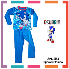 Pijama SONIC estampa SUBLIMADA. Algodón peinado premium. T4 al 14