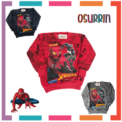¡PROMO! Buzo Frisa Estampa HOMBRE ARAÑA cuello redondo. T4 al 14