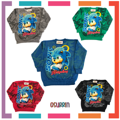 Buzo Frisa Estampa SONIC cuello redondo. T4 al 14