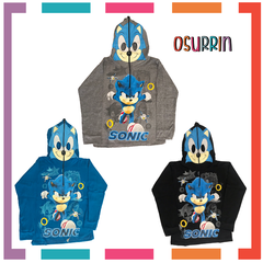 Remera de algodón con máscara y estampa de SONIC. T4 al 14.