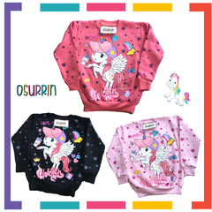 ¡Promo! BUZO DOBLE FRISA ESTAMPA PERSONAJES CUELLO REDONDO. T4 AL 14 - OSURRIN