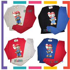 Pijama MARIO BROSS 100% algodón peinado premium. T4 al 14. en internet