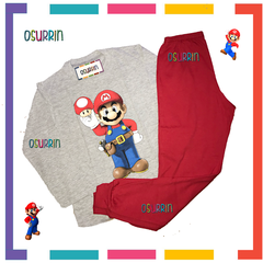Pijama MARIO BROSS 100% algodón peinado premium. T4 al 14.
