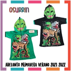 Remera de algodón con máscara DINOSAURIO y estampa de Personajes. T4 al 14. - comprar online