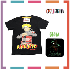 Remera NARUTO que BRILLA en la oscuridad 100% algodón peinado premium - comprar online