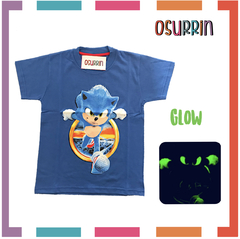 Remera SONIC que BRILLA en la oscuridad 100% algodón peinado premium - OSURRIN