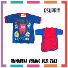 Remeras de algodón con CAPA estampa SUPER HEROES. T4 al 12