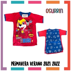 Remeras de algodón con CAPA estampa Patrulla Canina - Paw Patrol - Chase - Marshall - comprar online