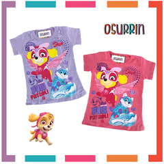 Remera m/c algodón estampa clásica de PERSONAJES. T4 al 14.