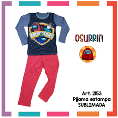 Pijama AMONG US estampa sublimada. Algodón peinado premium. T4 al 14
