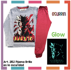 Pijama NARUTO estampa GLOW que BRILLA en la oscuridad 100% algodón peinado premium en internet