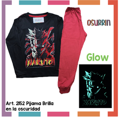 Pijama NARUTO estampa GLOW que BRILLA en la oscuridad 100% algodón peinado premium - comprar online