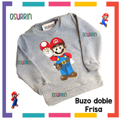 Buzo Frisa Mario Bros Cuello redondo. T4 al 14.