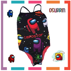 Malla Lycra Premium Full Print tiras cruzadas Among Us - OSURRIN