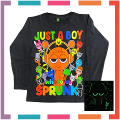 Remera ML GLOW que BRILLA en la oscuridad 1algodón peinado premium SPRUNKI - comprar online