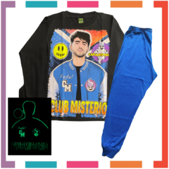 Pijama CLUB MISTERIO FEDE VIGEVANI estampa GLOW que BRILLA en la oscuridad algodón - comprar online