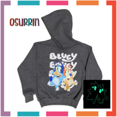 Buzo con Capucha BLUEY con estampa GLOW Brilla en la oscuridad - comprar online