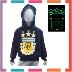 Buzo AFA SELECCIÓN PREMIUM Frisa con estampa GLOW Brilla en la oscuridad - comprar online