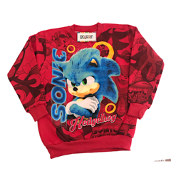 Buzo Frisa Estampa SONIC cuello redondo. T4 al 14 - tienda online