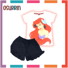 Pijama Verano SIRENITA Remera + Short ALGODÓN PEINADO PREMIUM_