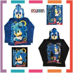 Remera de algodón con máscara y estampa de SONIC. T4 al 14.