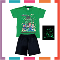 Pijama Verano MINECRAFT Remera + Short estampa CLÁSICA 100% algodón peinado premium. - comprar online