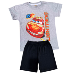 Pijama Verano CARS Rayo McQueen Remera + Short estampa glow brilla en la oscuridad 100% algodón peinado premium - OSURRIN