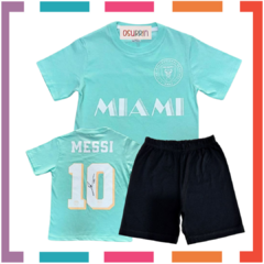 Pijama Messi INTER Glow Remera + Short estampa CLÁSICA 100% algodón. Doble Estampa. - comprar online