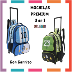 Mochila CARRITO Reforzada Premium Argentina Messi Dibu - comprar online