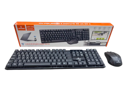 TECLADO E MOUSE SEM FIO LEY-176