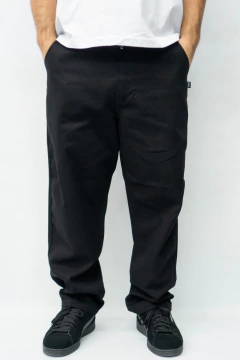Pantalon de gabardina recto NEGRO en internet