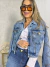 Jaqueta jeans com aplicação Lindsay