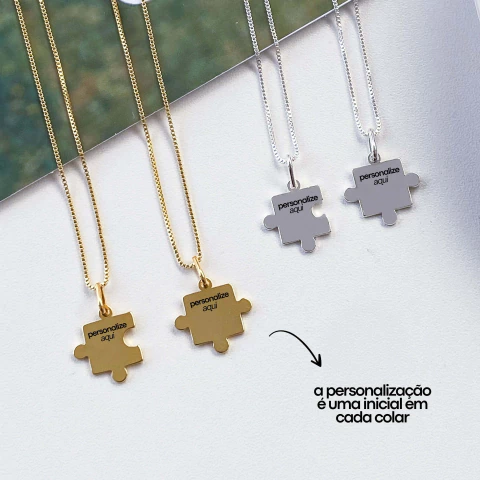 PAR DE COLARES QUEBRA CABEÇA PERSONALIZADO - comprar online