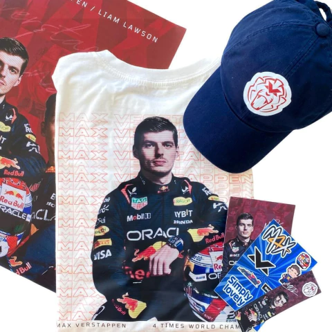 COMBO MAX VERSTAPPEN CAMISETA OFFWHITE + BONÉ + BRINDES - comprar online