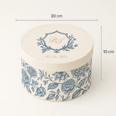 10 UN CAIXA CARTONADA REDONDA 20x10 - Estampa e Iniciais - comprar online