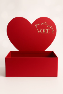 10 UN CESTA CARTONADA CORAÇÃO CENARIO -25x10x28 VERMELHO na internet