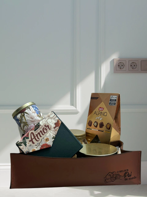 1 UN CESTA BANDEJA COURO- COLEÇÃO PAI - comprar online