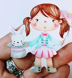 APLIQUE ACRÍLICO CURVADO CIRCO MAGICO 8 x 6 CM. /2 UNIDADES - Fitas da Teresa | Materiais para Laceiras - Apliques para Laços - Miçangas