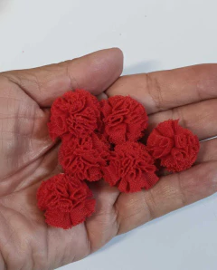 POMPOM MALHA 2,5 CM - PACOTE COR ÚNICA ( 6 UNNIDADES ) - Fitas da Teresa | Materiais para Laceiras - Apliques para Laços - Miçangas